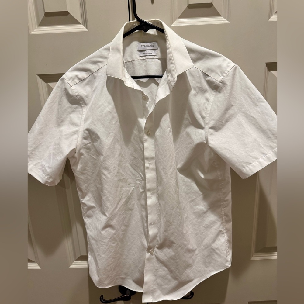 Men’s Calvin Klein Slim Fit Short Sleeve Dress Shirt